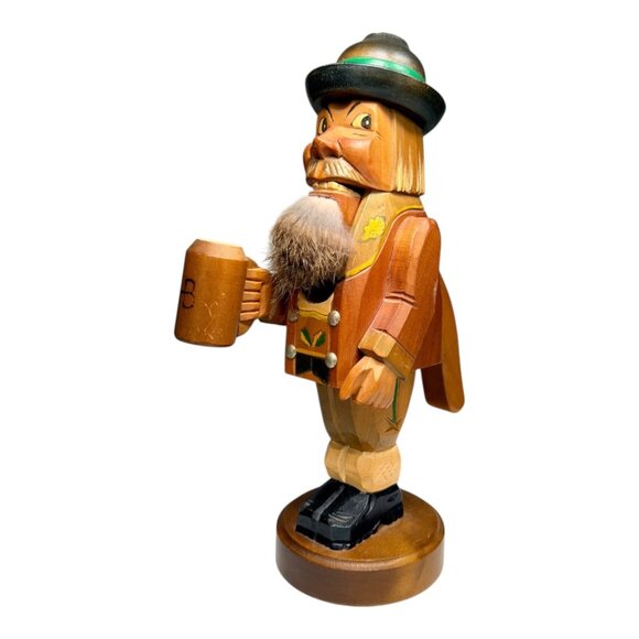 Vintage German Wooden Beer Drinker Nutcracker Figurine With Traditional Costume - Picture 7 of 8